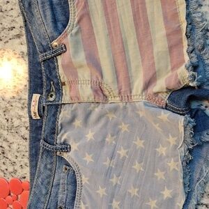 Patriotic Denim Shorts Junior 13